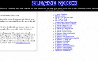 Sleaze Roxx: 80s Hard Rock Videos | Youtuben 80-luvun rock/hevivideoita listattuna 