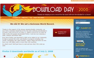 Download Day 2008 17.6 | Ole osa maailmanennätysyritystä ja lataa uusi Firefox 3 huomenna 17.6. :)
Firefox FTW!