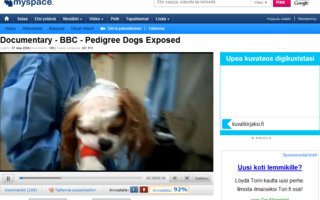Documentary - BBC - Pedigree Dogs Exposed | dokumentti näyttelykorista.. :&#039;( 
http://www.iltalehti.fi/ulkomaat/200810208430612_ul.shtml