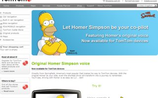 Homer navigaattoriin | Homerin ääni on mahdollista saada navigaattorin ääneksi Britanniassa ja Irlannissa. Kuuntele ääninäytteet