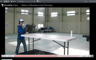 Master of Business Card Throwing  | He claims to be the Master Of Business Card Throwing, and I’m not about to argue with him over the validity of that claim anytime soon.