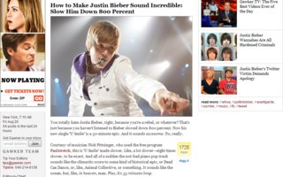 Miten saada Justin Bieber kuulostamaan uskomattomalta? Hidastetaan 800 %