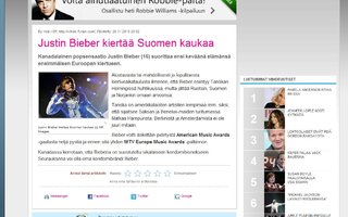 Justin Bieber kiertää Suomen kaukaa | JES!!!