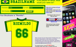 Brazilname | Jos pelaisit Brasilian maajoukkueessa, mikä olisi nimesi?