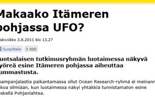 Ruotsalaiset löysivät UFOn Itämerestä! | Ruotsalaisen tutkimusryhmän Itämerestä löytämä ja kuvaama pyöreä esine, mahdollisesti UFO, jonka ympäriltä maaperä näyttää liikkuneen esineen ympärillä. 