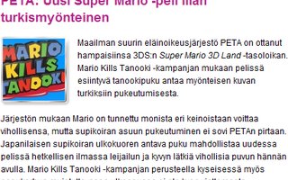 Uusi Super Mario liian turkismyönteinen