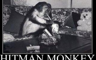 Hitman Monkey | Hitman Monkey appears like a face who is not enjoying his existence. Every day job is not bringing him the glamorous and fulfilling life as he imagined it will.