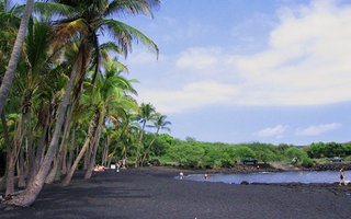 Punalu - a beach with black sand | Black Beach Punalu - world’s most famous beach with black sand. It is located in Hawaii.