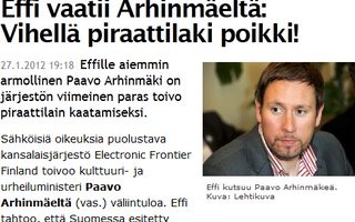 Effi kutsuu Arhinmäkeä apuun - kutsutaan mekin! | Lähettäkää paavolle s-postia osoitteeseen paavo.arhinmaki@eduskunta.fi. Pyytäkää reagoimaan Effin pyyntöön!