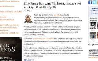 Eikö Pirate Bay toimi? Ei hätää, sivustoa voi silti käyttää näillä ohjeilla