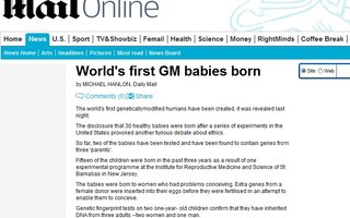 Ensimmäiset geenimanipuloidut vauvat syntyneet | Ylikansoitus jatkuu...?
