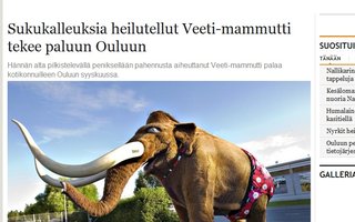 Veeti-mammutti palaa Ouluun | Sukukalleuksiaan heilutteleva Veeti-mammutti palaa kotia Ouluun syyskuussa.