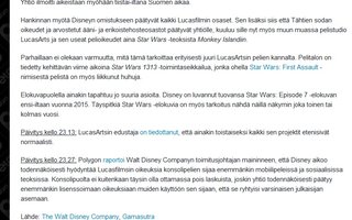 Disney ostaa Star Wars -brändiä hallitsevan Lucasfilmin | Episodi VII teattereihin vuonna 2015.