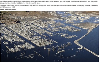 Kaupunki paljastui veden alta | Argentiinalainen kaupunki joutui tulvan uhriksi -85. nyt se taas tulee pinnalle