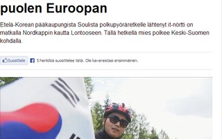 Korealainen it-nörtti pyöräilee puolen Euroopan halki