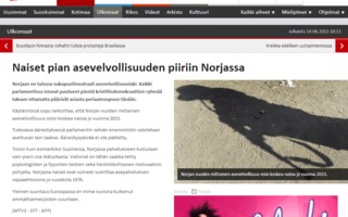Norjaan on tulossa sukupuolineutraali asevelvollisuuslaki | Naiset asevelvollisiksi