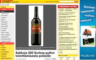 Sakkoja 200 Sorbus-pullon toimittamisesta poliisille | Sorbus on pihlajanmarjoilla maustettu väkevä viini, joka on alan miesten suosiossa.