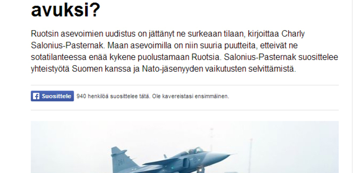 Tutkija: Ruotsin armeijan taistelukyky on tuhottu - Suomi avuksi?