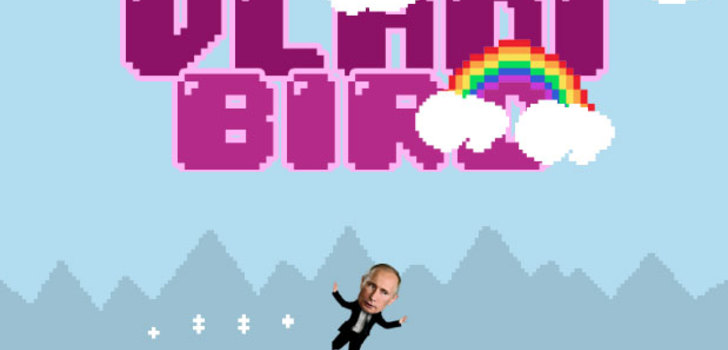 Vladi bird | ohjaa lentävä Putin karvaisten pyllyjen ohitse.