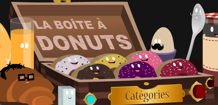 La boite à Donuts | Härö flashi missä on ranskaa puhuvia ruokatarvikkeita.